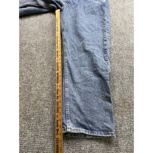 Wrangler Five Star Premium Jeans Mens 40x30 Blue Demin Relaxed Fit Straight Leg - Picture 8 of 10